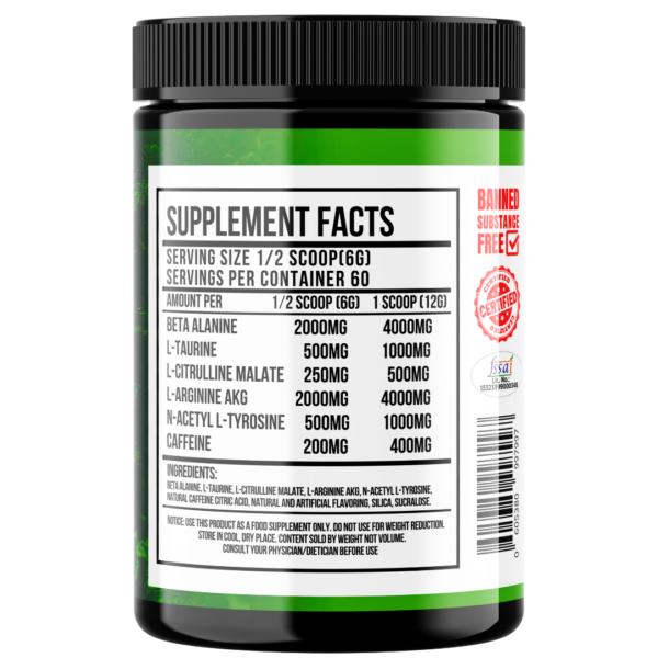 Torpedo Explosive High Energy Pre-workout Supplement 60 Servings - Image 2