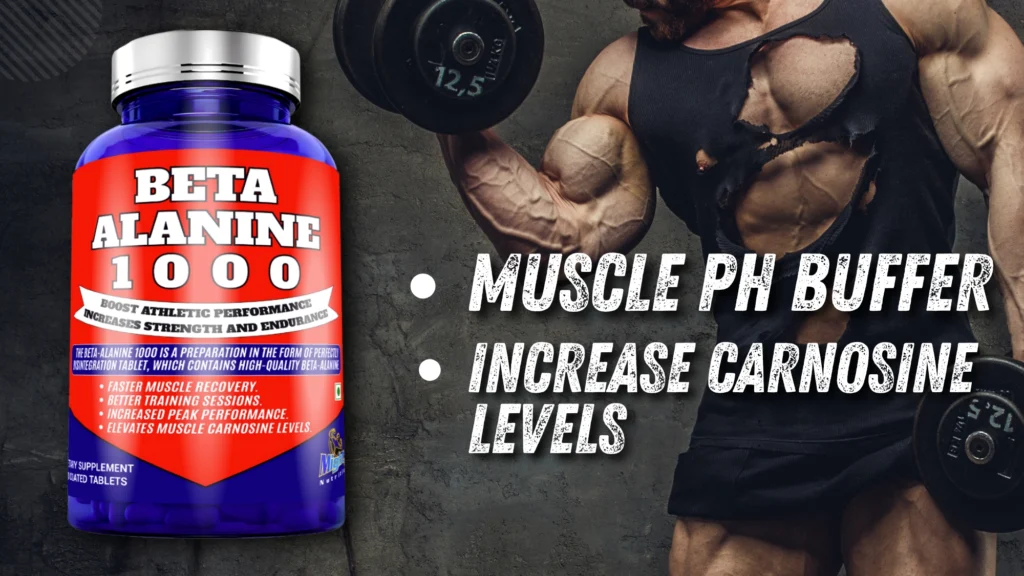 Mighty Nutrition BETA ALANINE 1000 banner highlighting endurance supplement for stamina and workout performance.